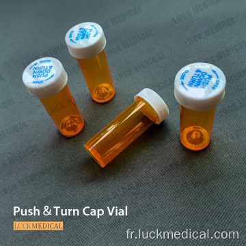 Vial Push &amp; Turn Cap pour enfant pour Medical